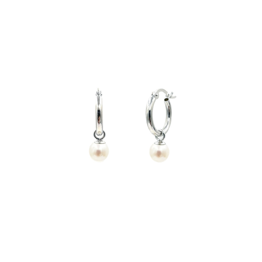 LUSCIOUS PEARL HOOP EARRINGS