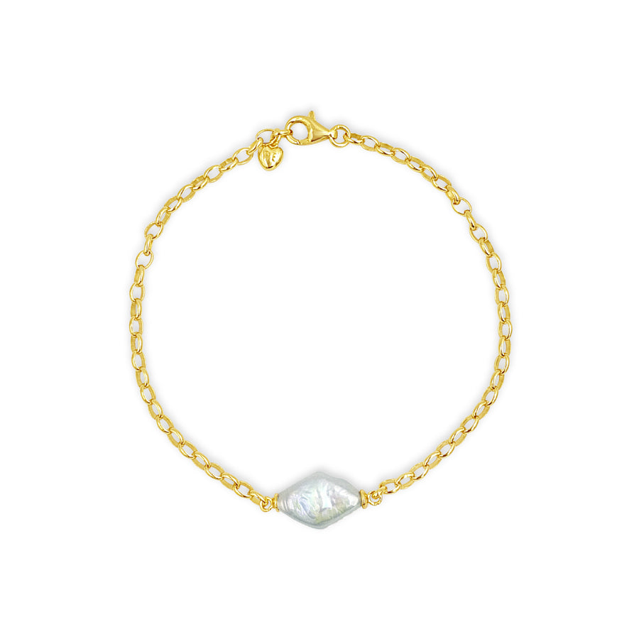 DIAMOND SHAPED PEARL BRACELET