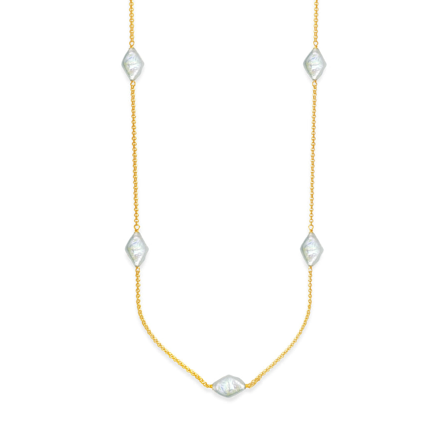 DIAMOND SHAPED PEARL NECKLACE