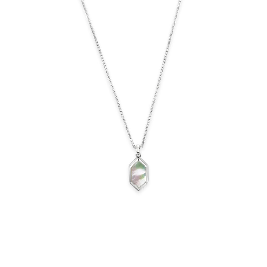 HEXAGON MOTHER OF PEARL PENDANT